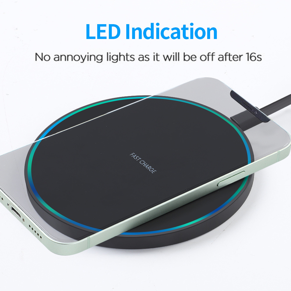 Exclusive gift: 10W plastic matte GY68 wireless charging round rubber oil wireless charger in stock for direct supply details Picture