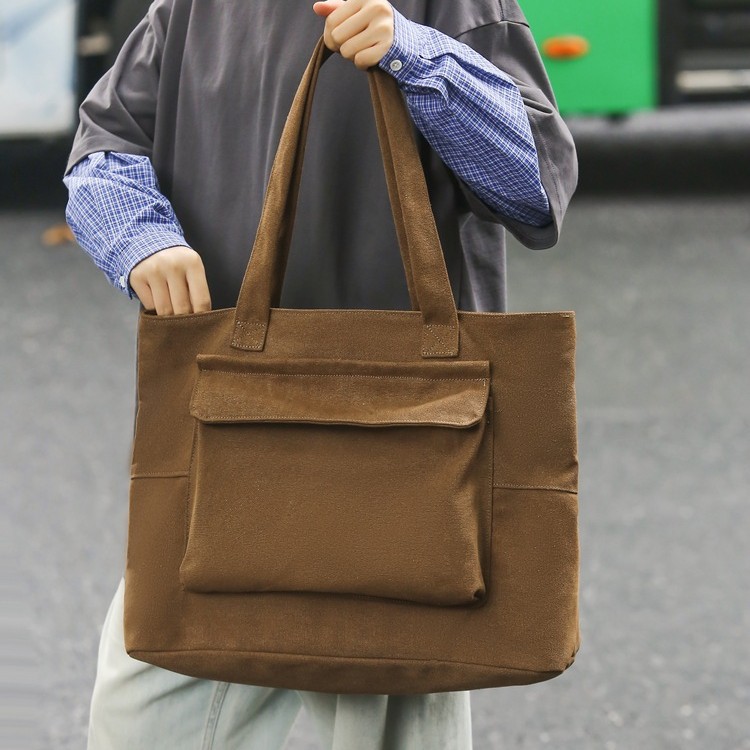 Autumn and winter large-capacity sail handbag, Japanese-style casual and simple commuting bag, suitable for both men and women, versatile and lightweight tote bag full figure