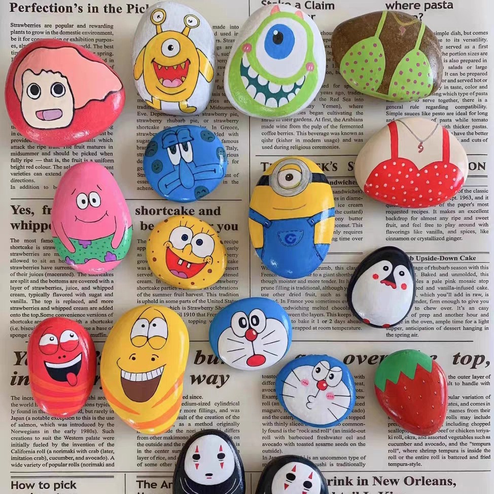 Wholesale of painted stones, pebbles, natural raw stones, painted stones, creative handcrafted paintings, rain flower stones, painted flat stones, and engraved characters Application Scenario