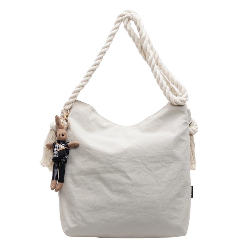 Casual large-capacity canvas bag, women's light and versatile single-shoulder crossbody commuting bag, new crossbody bag for students' classes Item Picture