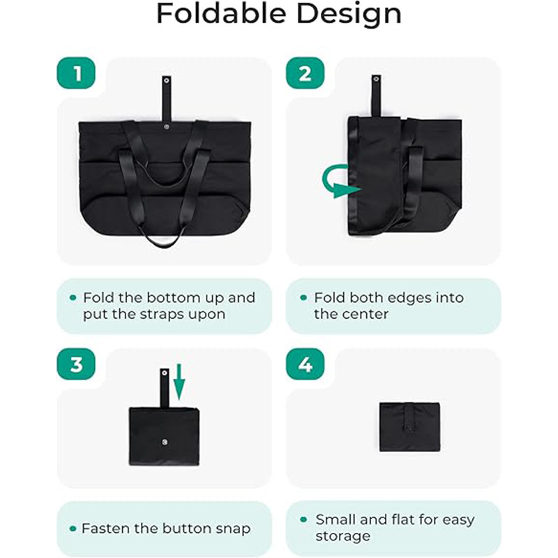 Outdoor in-stock special foldable handbag, large-capacity simple shoulder bag, polyester large bag, travel and fitness bag Specification drawing