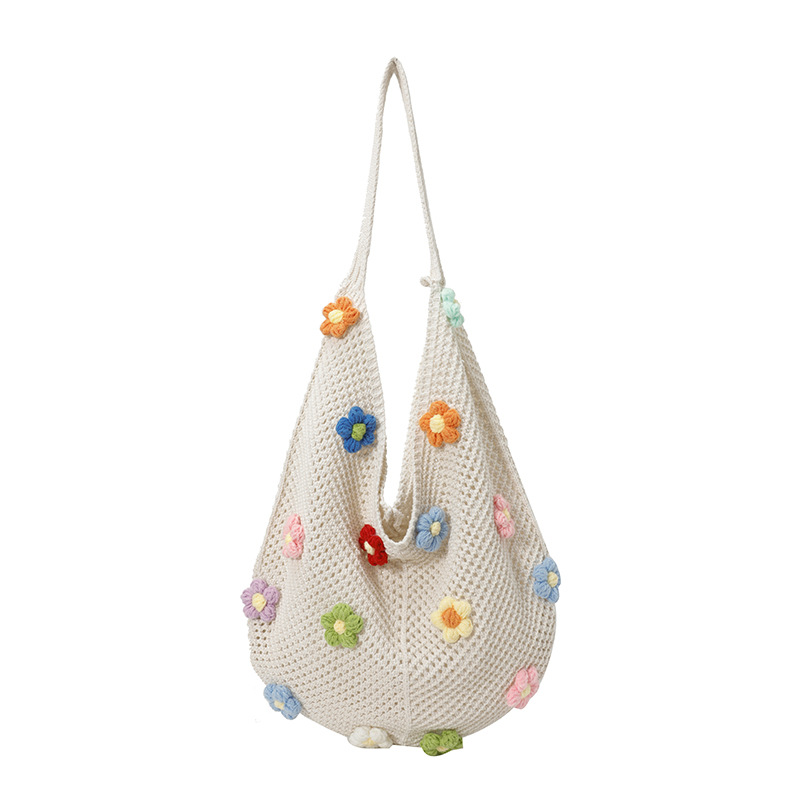 New Korean version large capacity bucket bag, laid-back woven bag, trendy armpit bag, fashionable single-shoulder bag Item Picture