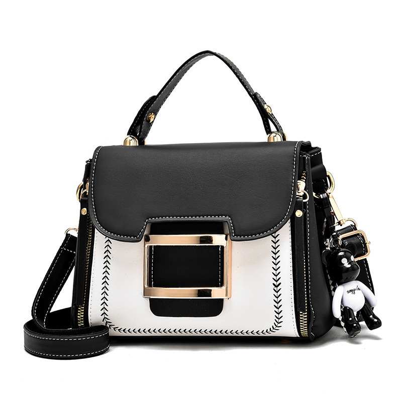 Factory wholesale and distribution of 2022 new color-matched PU women's handbags, handbags, single-shoulder bags, trendy, simple and versatile small square bags Item Picture