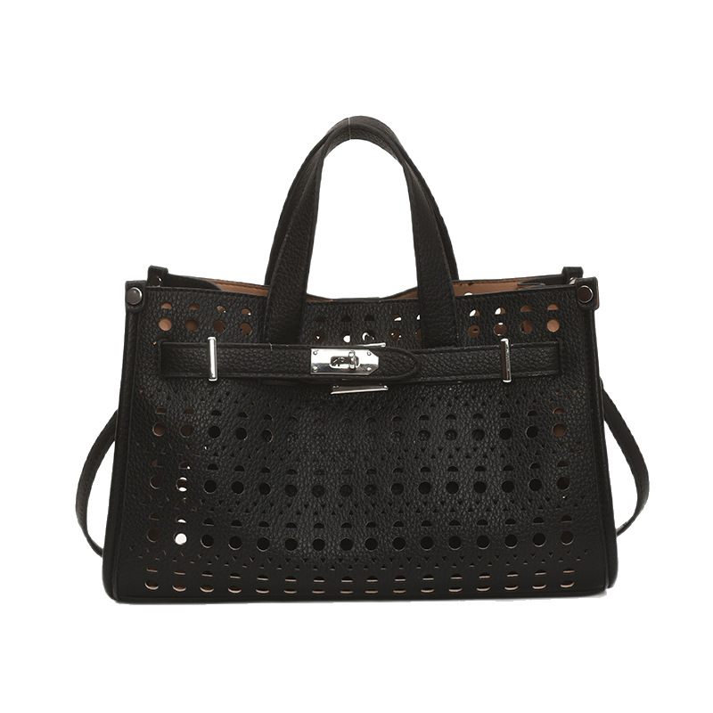 Hollowed-out fashionable solid color trendy small square bag for women 2025 new style, versatile, simple and casual single-shoulder crossbody bag Item Picture