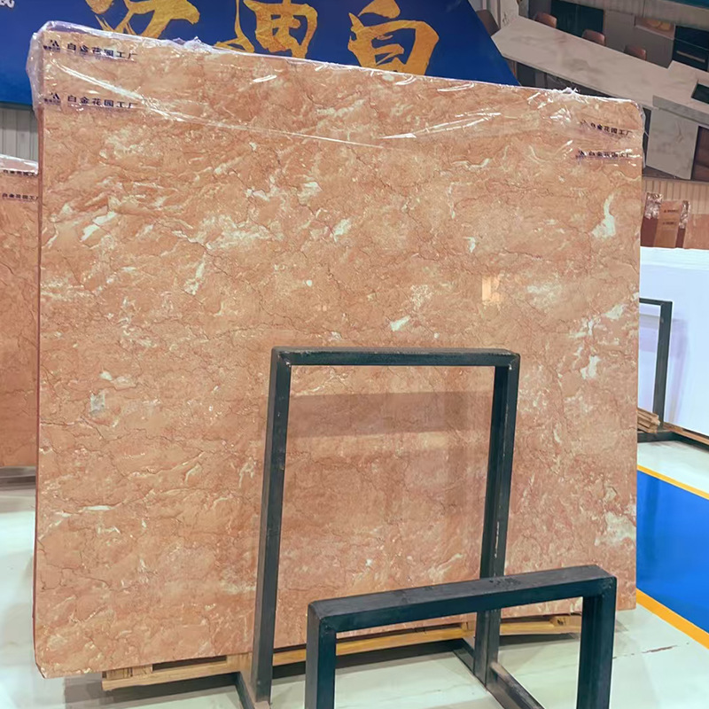 Natural marble orange peel red luxury stone slabs are processed for background walls, floor skirting boards, marble dining tables, islands and countertop stones Application Scenario