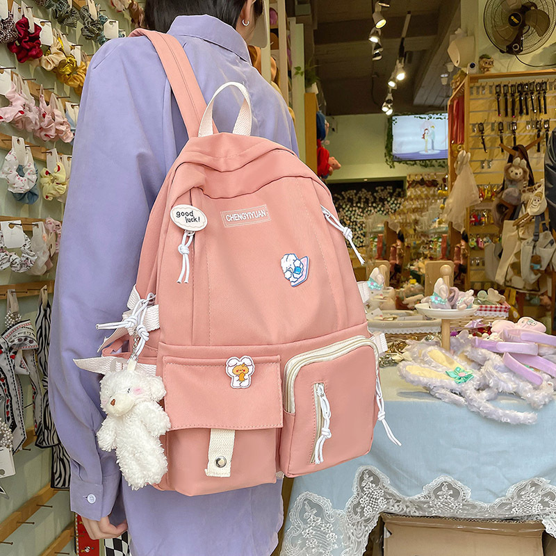 New high-appearance-level schoolbag for girls, Korean-style versatile backpack for junior and senior high school students, large-capacity casual backpack trend for girls details Picture