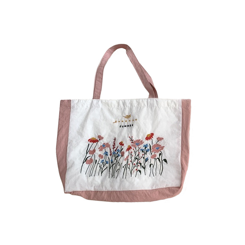 37272 Forest-style patchwork retro embroidery large-capacity single-shoulder bag, fabric bag, handbag, student canvas bag for class Item Picture