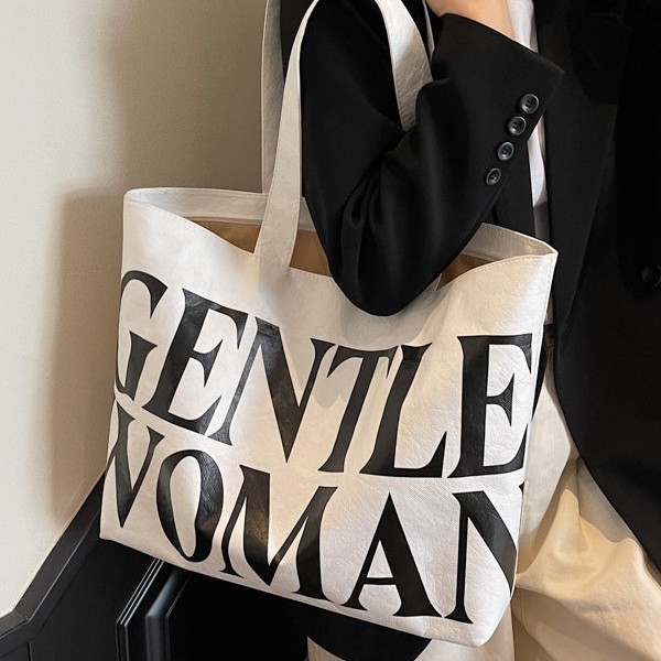 Dupont paper and fabric bag with large capacity for students' classes 2024 summer new Tote bag, fashionable single-shoulder handbag Specification drawing