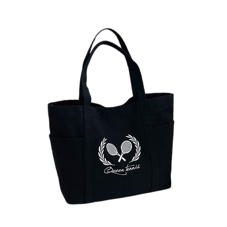 2025 New cross-border canvas handbag, single-shoulder bag, tote bag, yoga sports beach bag, lightweight tutorial bag Item Picture
