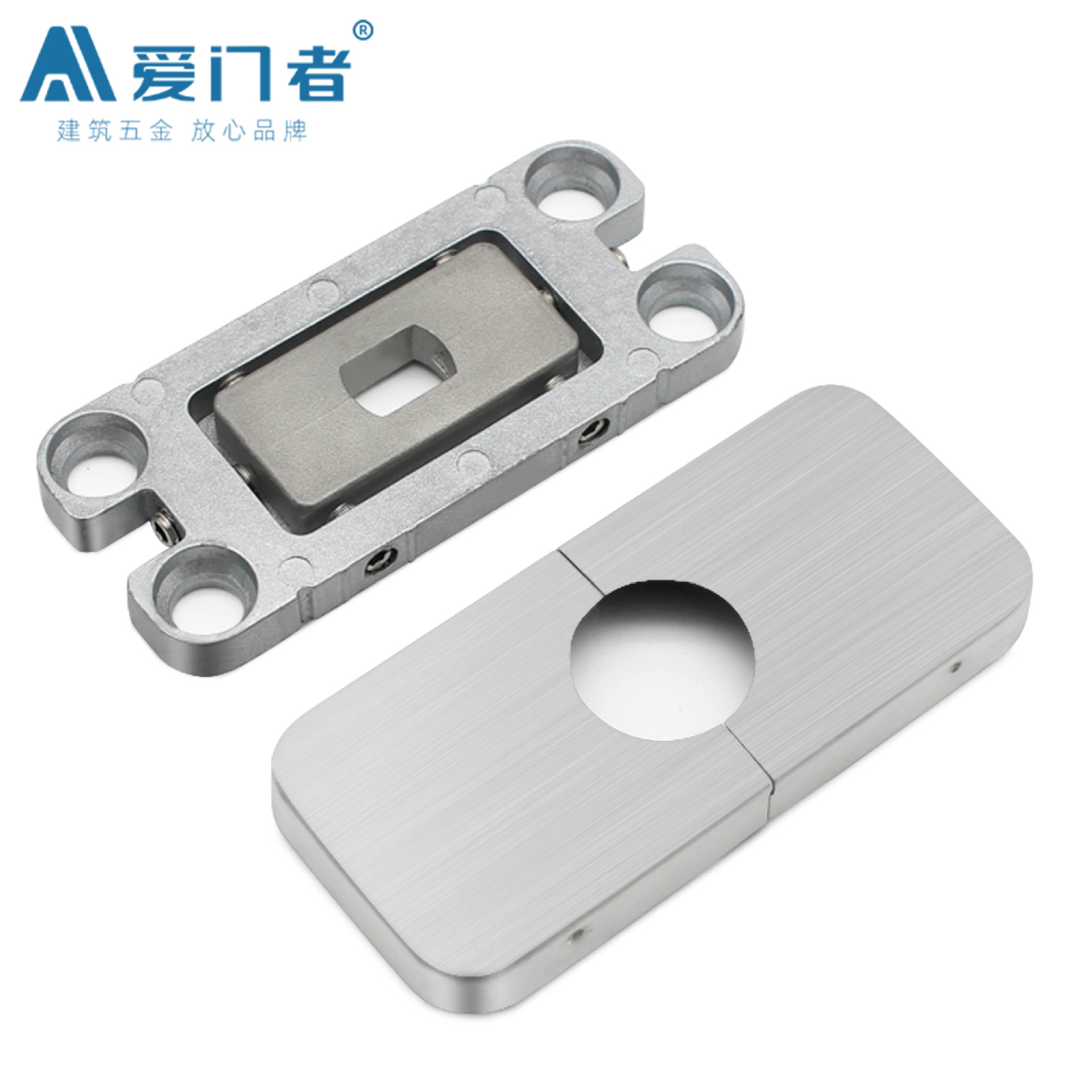 Aimenzhe trench-free floor spring hidden door hinge Frameless tempered glass door trench-free hydraulic floor spring Specification drawing