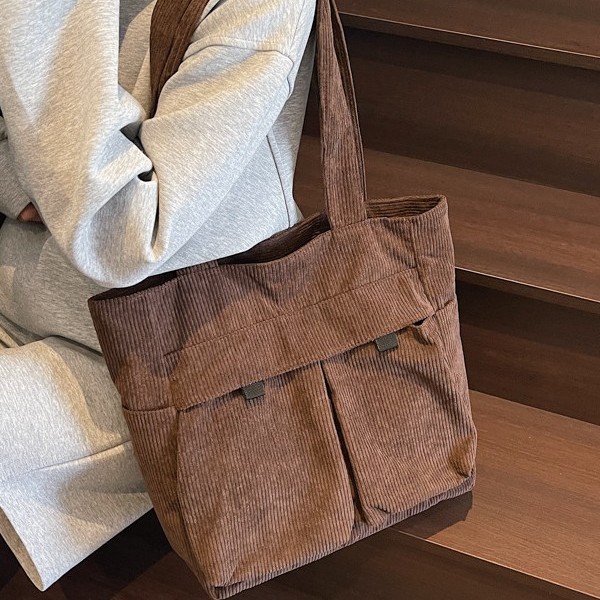 Large capacity hand-held cloth bag for college students' commuting to class, large bag for women, 2025 new style canvas bag, single-shoulder tote bag Specification drawing