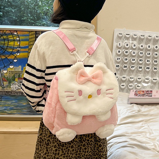 The 2024 autumn/winter new plush crossbody bag for girls is a versatile, sweet and cute children's backpack full figure