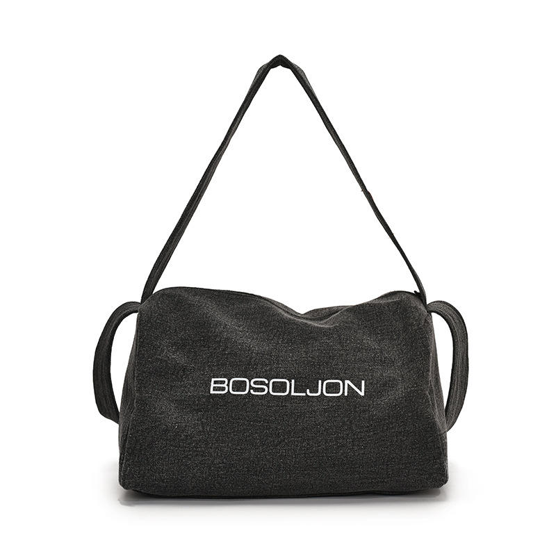 Japanese crossbody bag, trendy and retro messenger bag, men's casual and simple large-capacity denim bag, women's artistic single-shoulder bag Item Picture