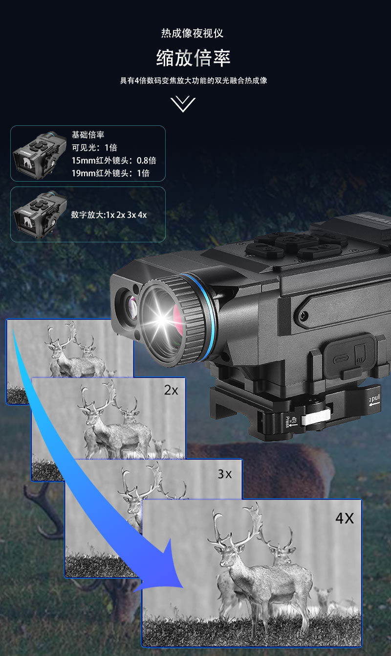 双光红外热成像仪全彩夜视仪三光一体手持带热成像昼夜二用全黑1 pic 13