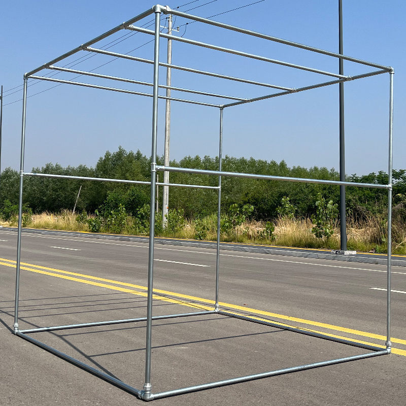 Galvanized steel pipe clothes drying rack manufacturer, new square frame, grape rack, sunshade frame, indoor and outdoor balcony floor factory details Picture