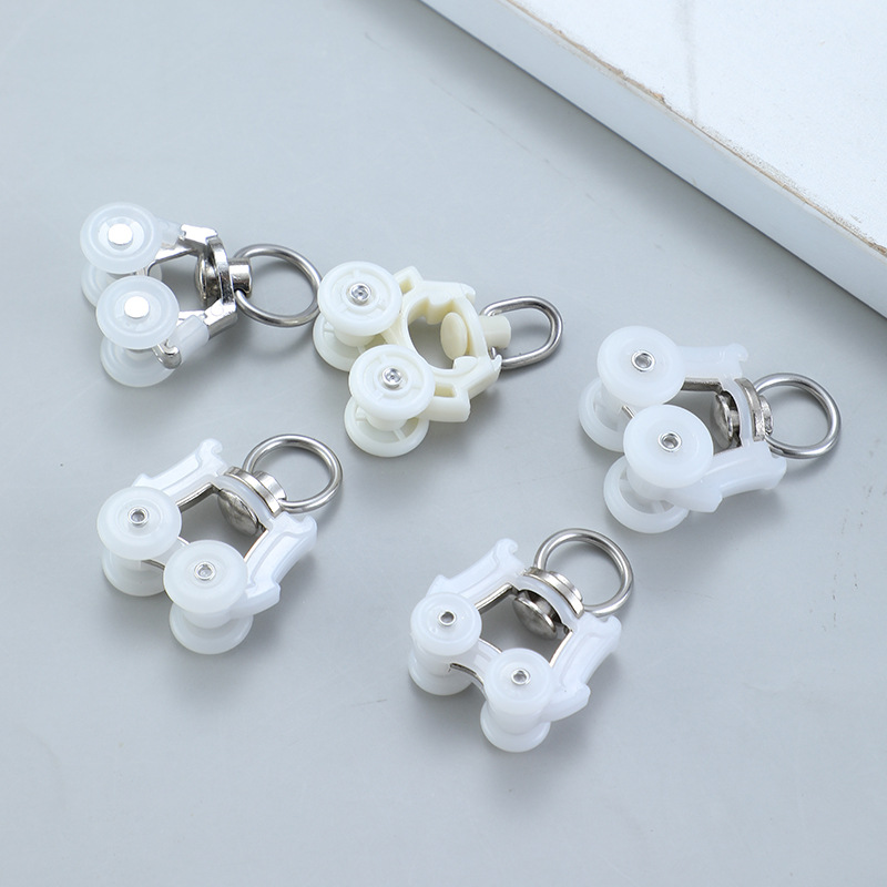 Curtain track pulley, old-fashioned straight rail guide rail hook wheel, silent curtain pulley, metal bearing wheel, roller details Picture