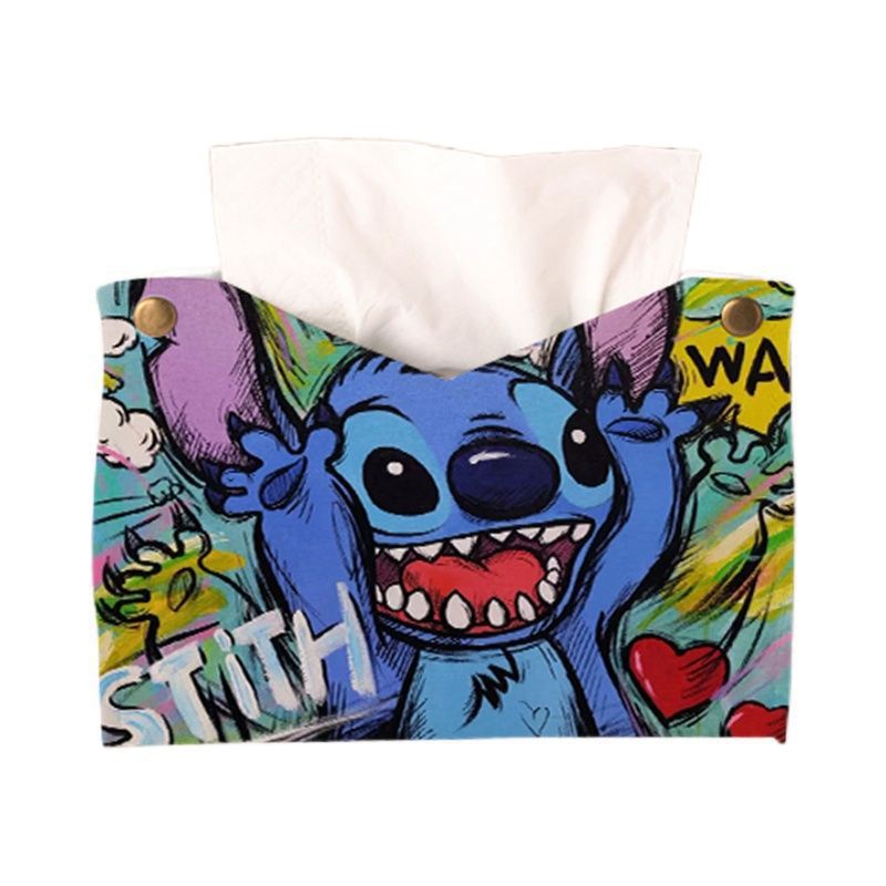 Graffiti Teddy tissue box, home living room car tissue box, leather paper tissue box, creative napkin storage new Item Picture
