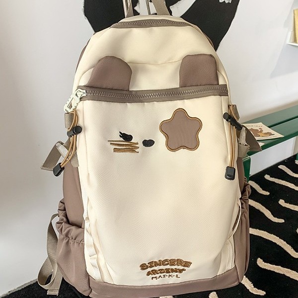Student schoolbag, school-style schoolbag, versatile, fresh and simple, Ins-style, cartoonish, fashionable and lightweight backpack for junior high school students details Picture