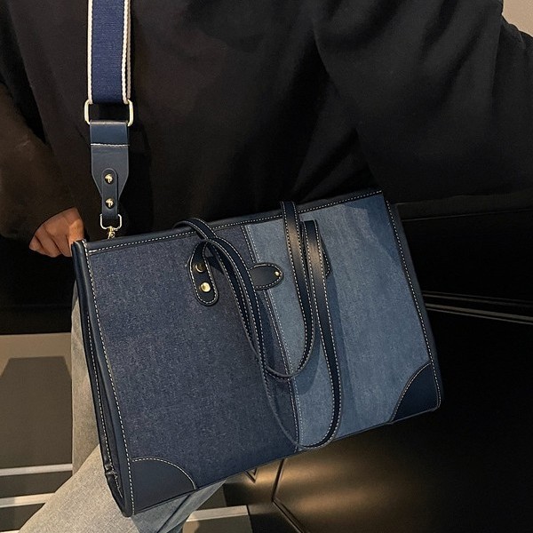 Korean trendy handbag for women 2025 New style, fashionable color-blocking single-shoulder crossbody women's bag, commuter casual tote bag details Picture