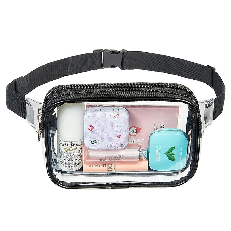Cross-border bestseller PVC transparent waist bag, waterproof sports bag, large-capacity, lightweight travel small items, loose change storage bag Item Picture