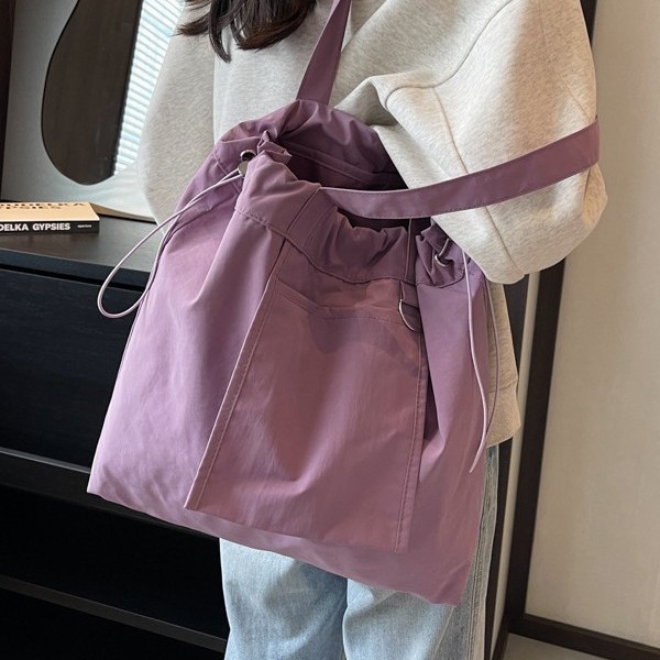 New Korean version nylon single-shoulder bag, women's large-capacity tote bag, lightweight travel, student cloth bag for commuting, Japanese style Specification drawing