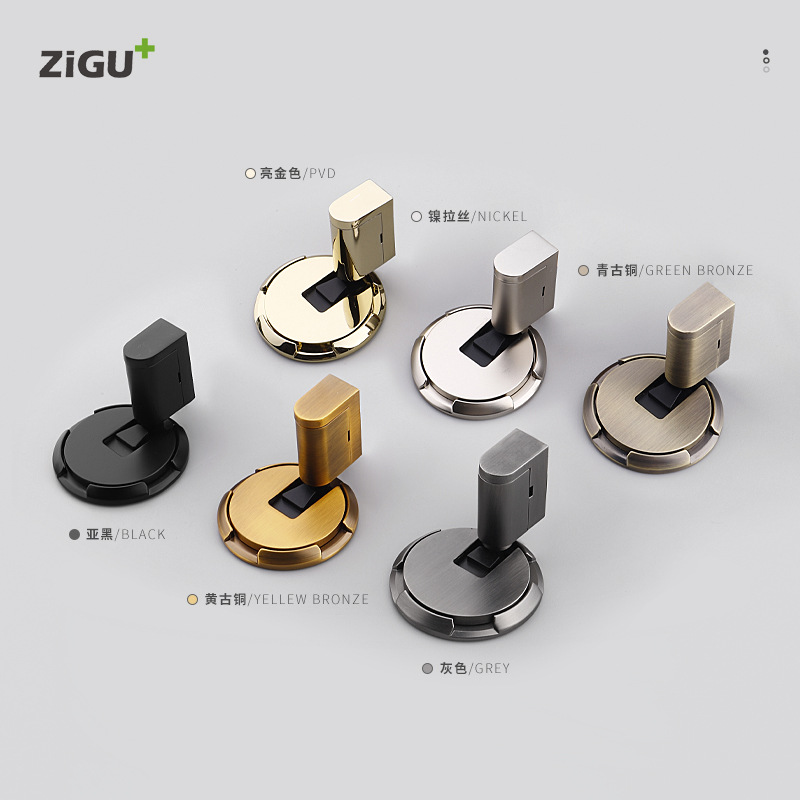 Non-perforated door stops for bathrooms and bedrooms, invisible mechanical shock absorbers, and silent door stops for household doors hitting the ground Specification drawing