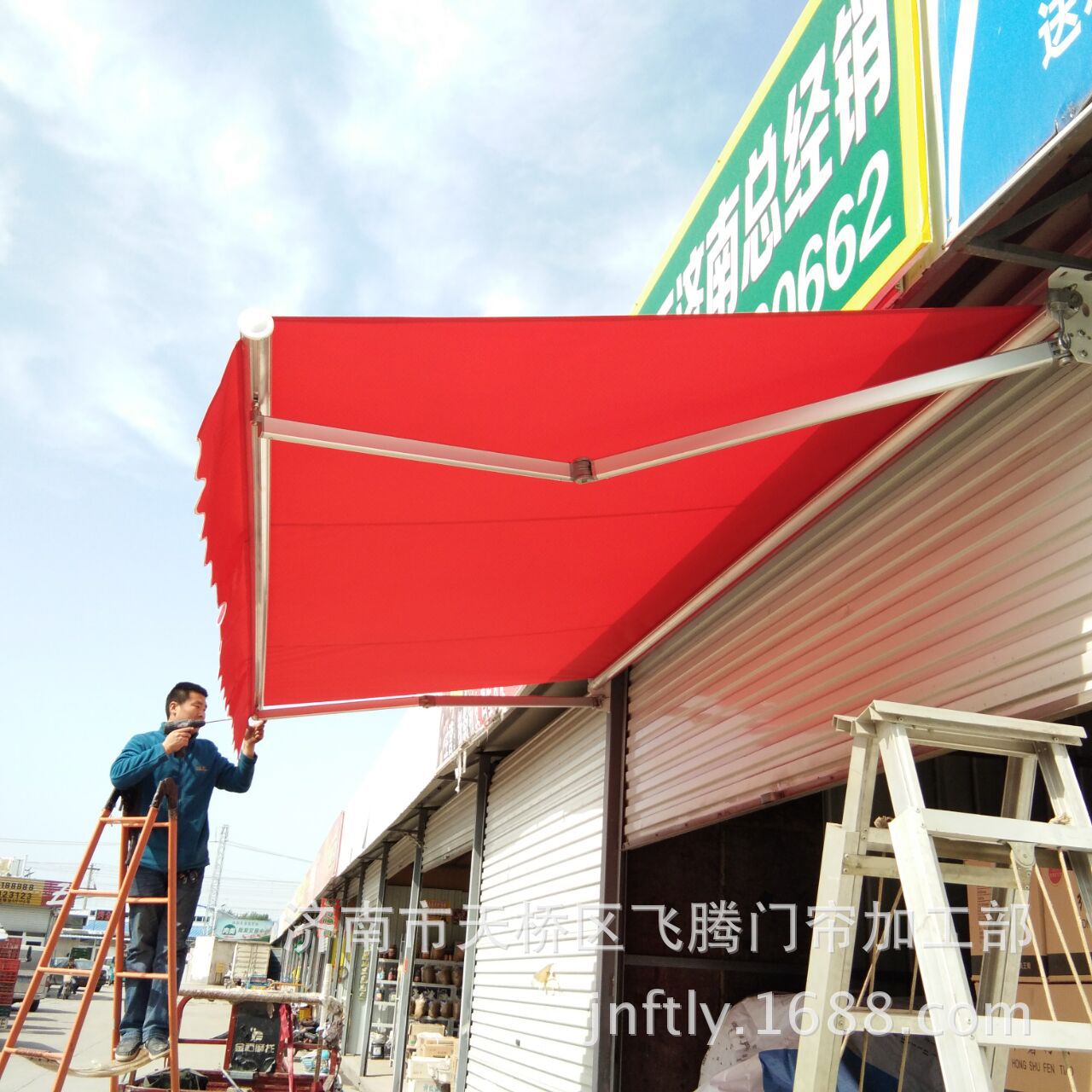 Outdoor balcony sunshade, retractable canopy, commercial canopy, shop storefront sunshade, folding and retractable sunshade details Picture