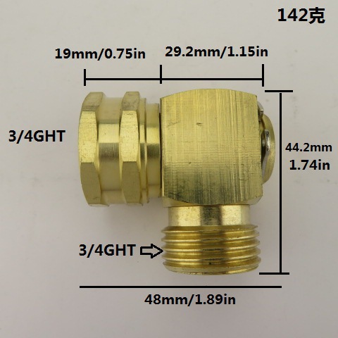Garden hose rotary elbow connector 90-degree solid brass tube joint hose twist protector details Picture