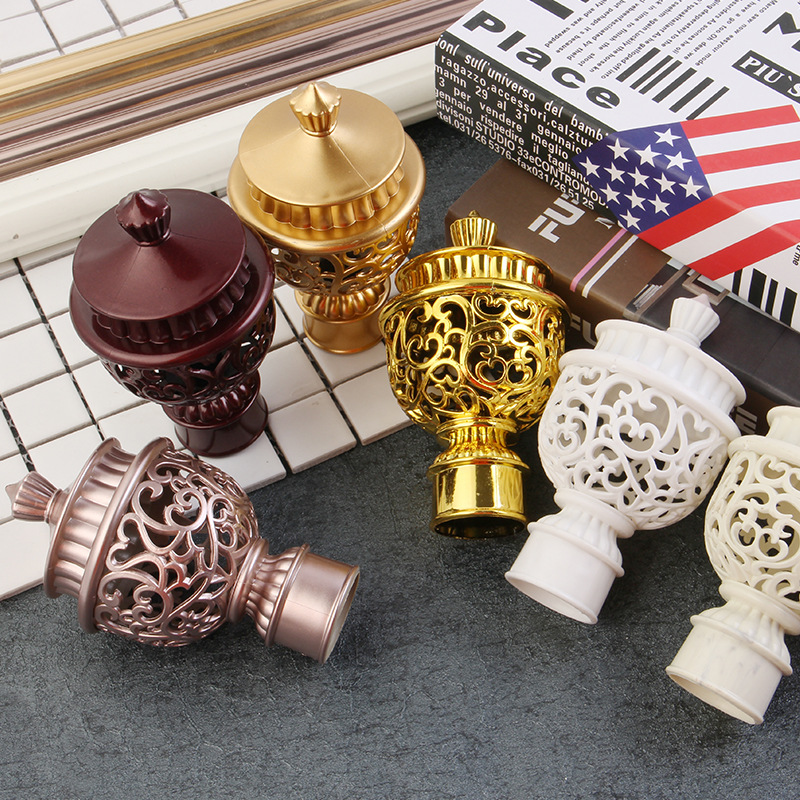 Kona Xin's original factory offers curtain heads, European-style curtain rod accessories, plug heads, creative Roman rod accessories, and decorative heads details Picture
