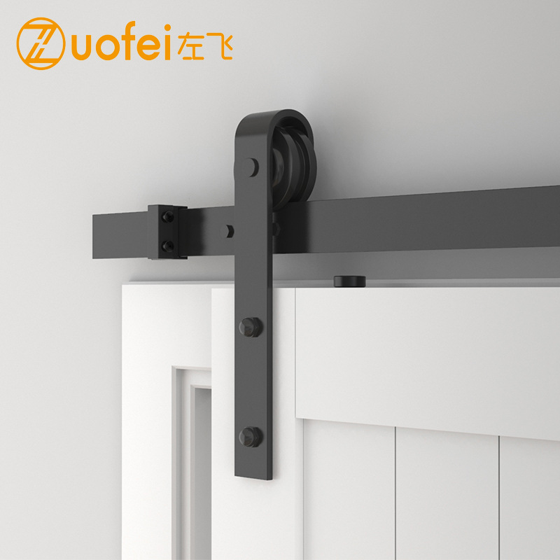 Wholesale of barn door hanging track, classic pulley, complete set of hardware, bathroom and kitchen sliding door, barn door accessories details Picture