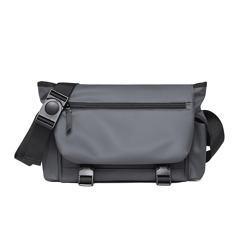 Men's and women's crossbody bags, solid-color single-shoulder bags, new Korean-style waterproof leather film fabric travel crossbody bags, casual Japanese-style messenger bags Item Picture