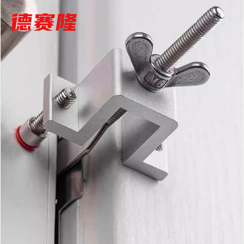 Door stopper, a portable anti-theft tool for hotels without the need for drilling, top door stopper, door block, door stopper, and door lock from the inside Specification drawing