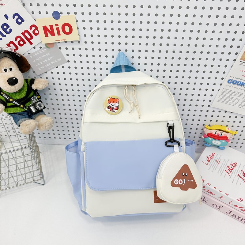 New children's kindergarten small schoolbag with contrasting colors, travel backpack, fashionable, lightweight and lightweight, cute backpack for 3-6 years old details Picture