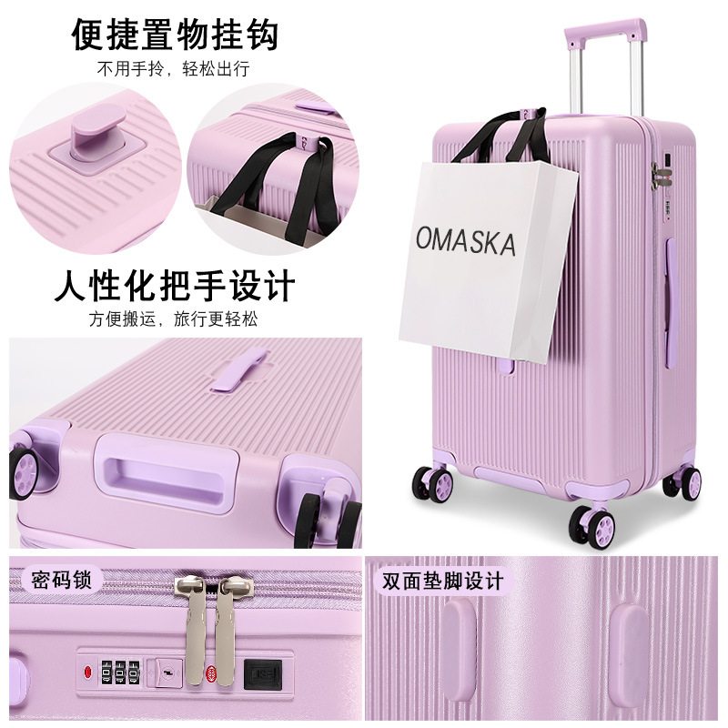 Super-large capacity password suitcase, ins swivel wheel handle case, USB charging, men's and women's zipper travel case Application Scenario