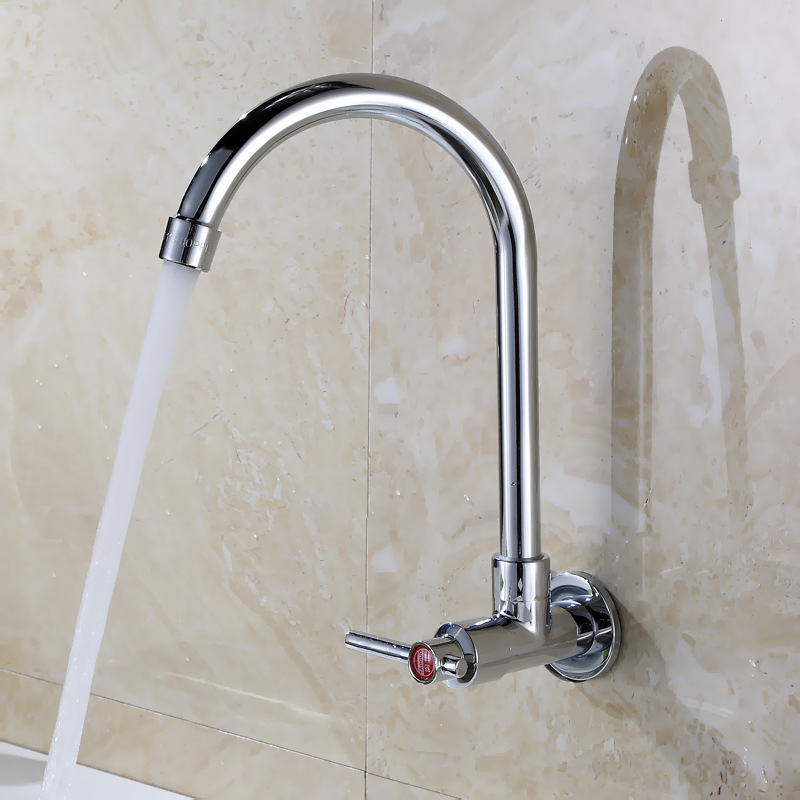 Wall-mounted faucet, kitchen wall-mounted single-cooling universal sink faucet, single-cooling faucet, kitchen stainless steel sink, sun Application Scenario