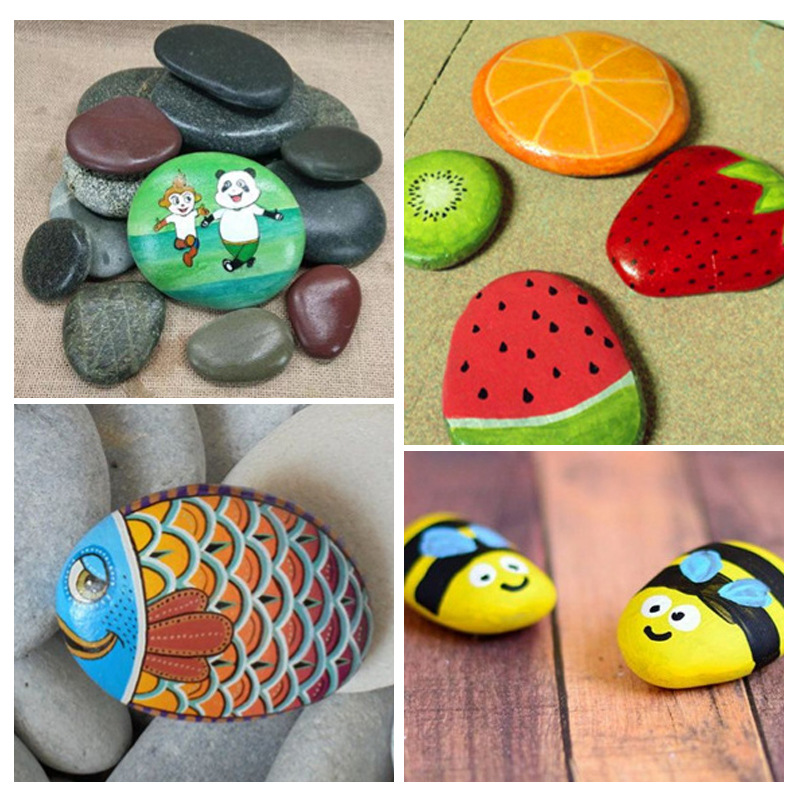 Painting stone manufacturer, hand-painted pebble raw stone, painted stone wholesale, diy children's handcrafted creative stone paintings details Picture