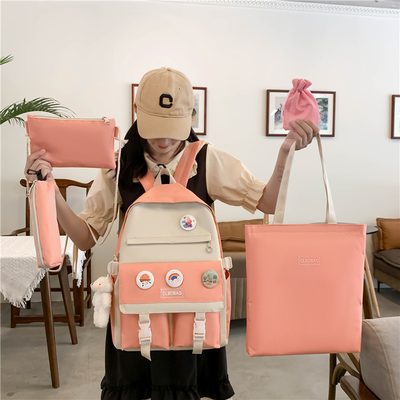 Wholesale of 2025 new Korean style color-blocking and fresh backpacks for both boys and girls in junior and senior high schools Application Scenario