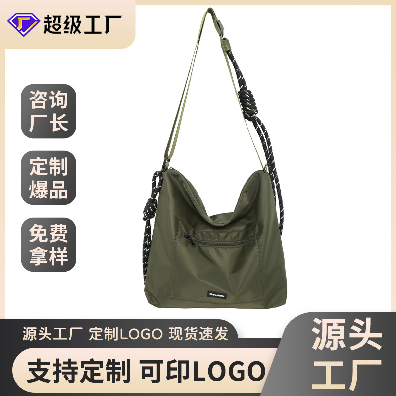 Customized wholesale workwear fashion single-shoulder bags, Japanese-style trendy casual and versatile backpacks, Korean-style large-capacity messenger bags full figure