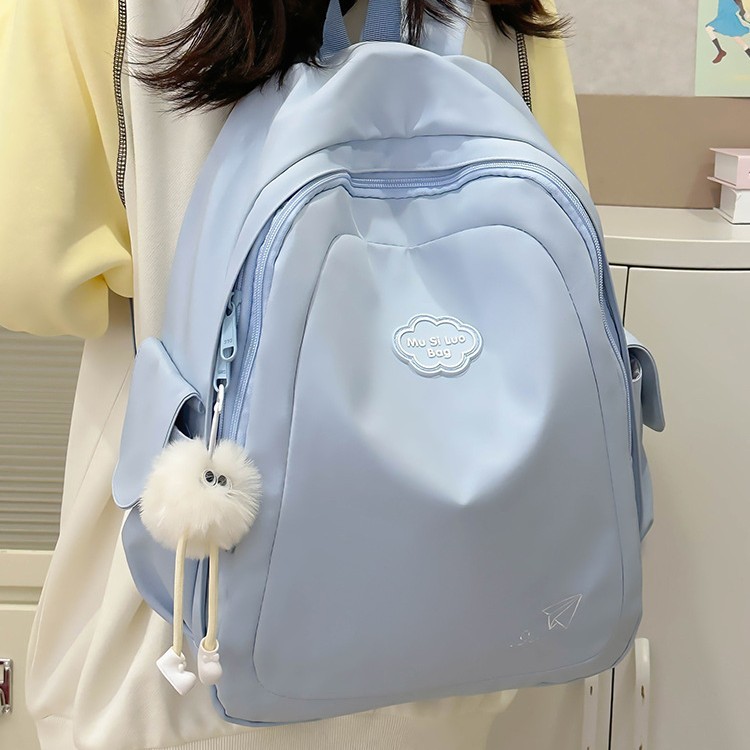Autumn and winter Korean-style ins school style solid color backpack for women, simple and versatile Japanese-style small schoolbag, travel mini backpack details Picture