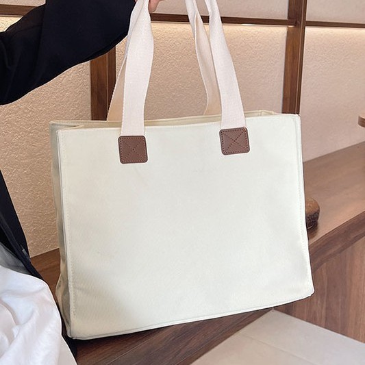 High-end canvas bags, thickened large-capacity eco-friendly gift bags, enterprise and school advertising and promotion canvas bags, fashionable and versatile Specification drawing