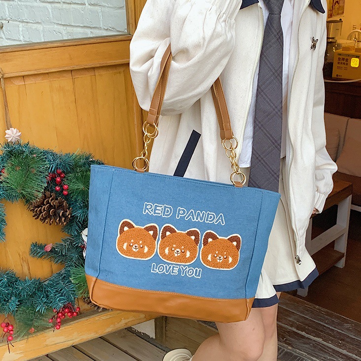 Laid-back style large-capacity bag, cute underarm bag for ladies, 2024 new style, versatile single-shoulder handbag for commuting to school full figure