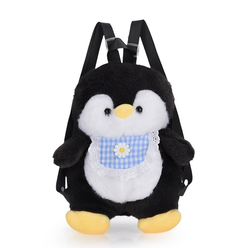New cartoon apron, penguin backpack, cute and girlish plush toy, penguin doll, coin purse wholesale Item Picture