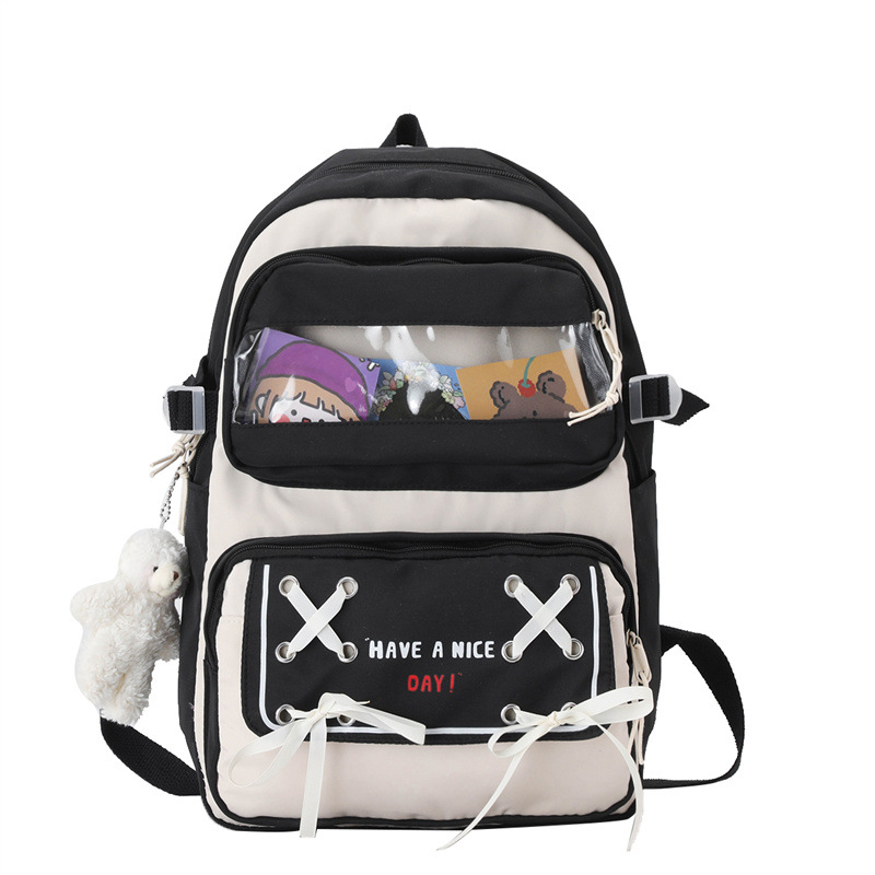 New school bag for primary school students, Japanese-style cute schoolgirl backpack, student bag, large-capacity nylon backpack Item Picture