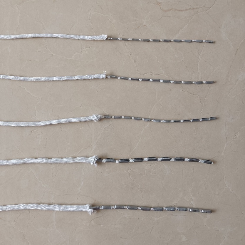 50g lead rope, 20, 30, 40, 60g multiple specifications available. Iron alloy bath curtain, heavy-duty lead wire can attract the curtain Application Scenario