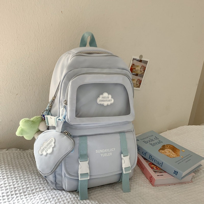 Backpacks for high appearance standards, fashionable schoolbags for female college students, lightweight for outings, Korean version for junior high school and senior high school students Specification drawing