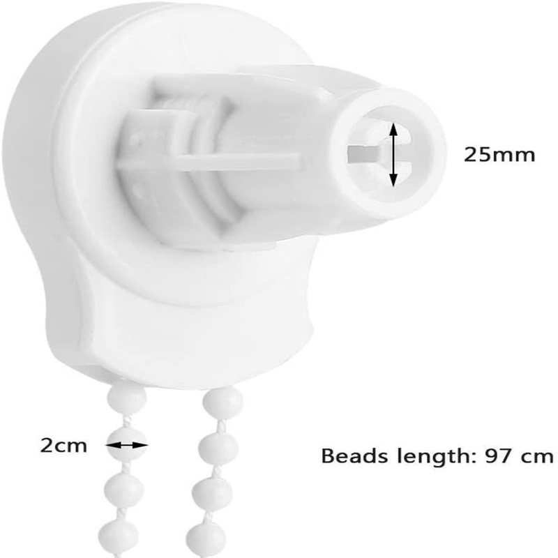 Cross-border retail: 2 sets of 25MM roller blind head controllers with hook-pull bead curtain heads come with a 3-meter bead chain Item Picture