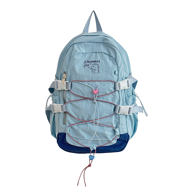 This backpack is light and versatile for women, with a laid-back style. It has a high level of appearance and a drawstring. It is a large-capacity travel backpack and a school bag for college students Item Picture