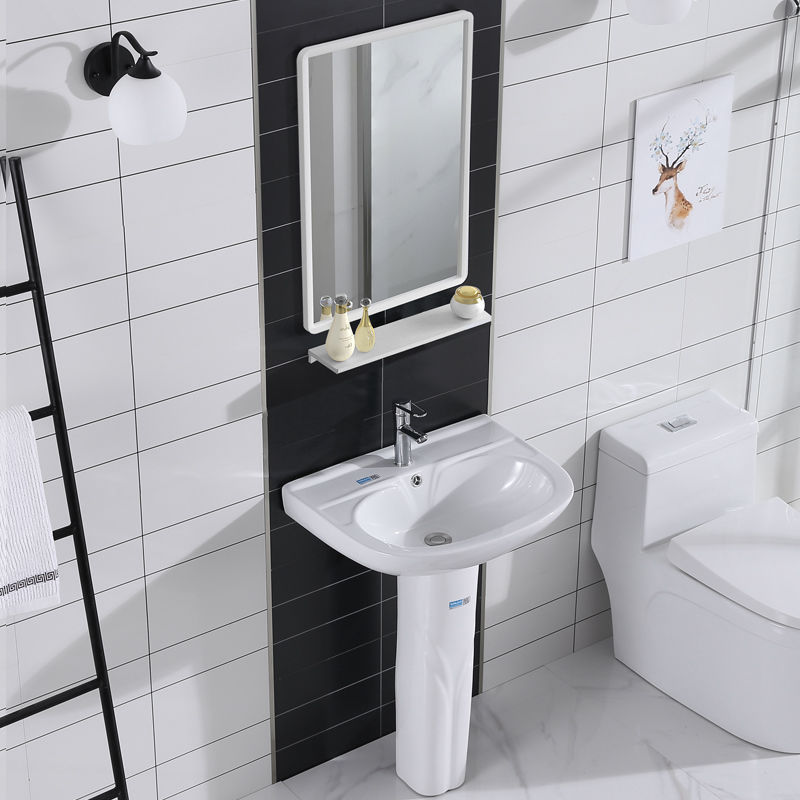 Bathroom washbasin, face washing ceramic corner wall-mounted triangular column basin, mini balcony round washbasin, household Specification drawing