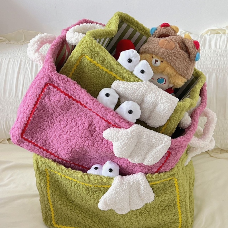 Funny little monster storage basket, foldable for home use, ins style, high appearance level, toy and snack organization and storage basket details Picture