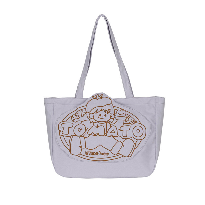 New Japanese-style cartoon graffiti printed large-capacity student class bag, high appearance level tutorial bag, fresh and cute tote bag Item Picture